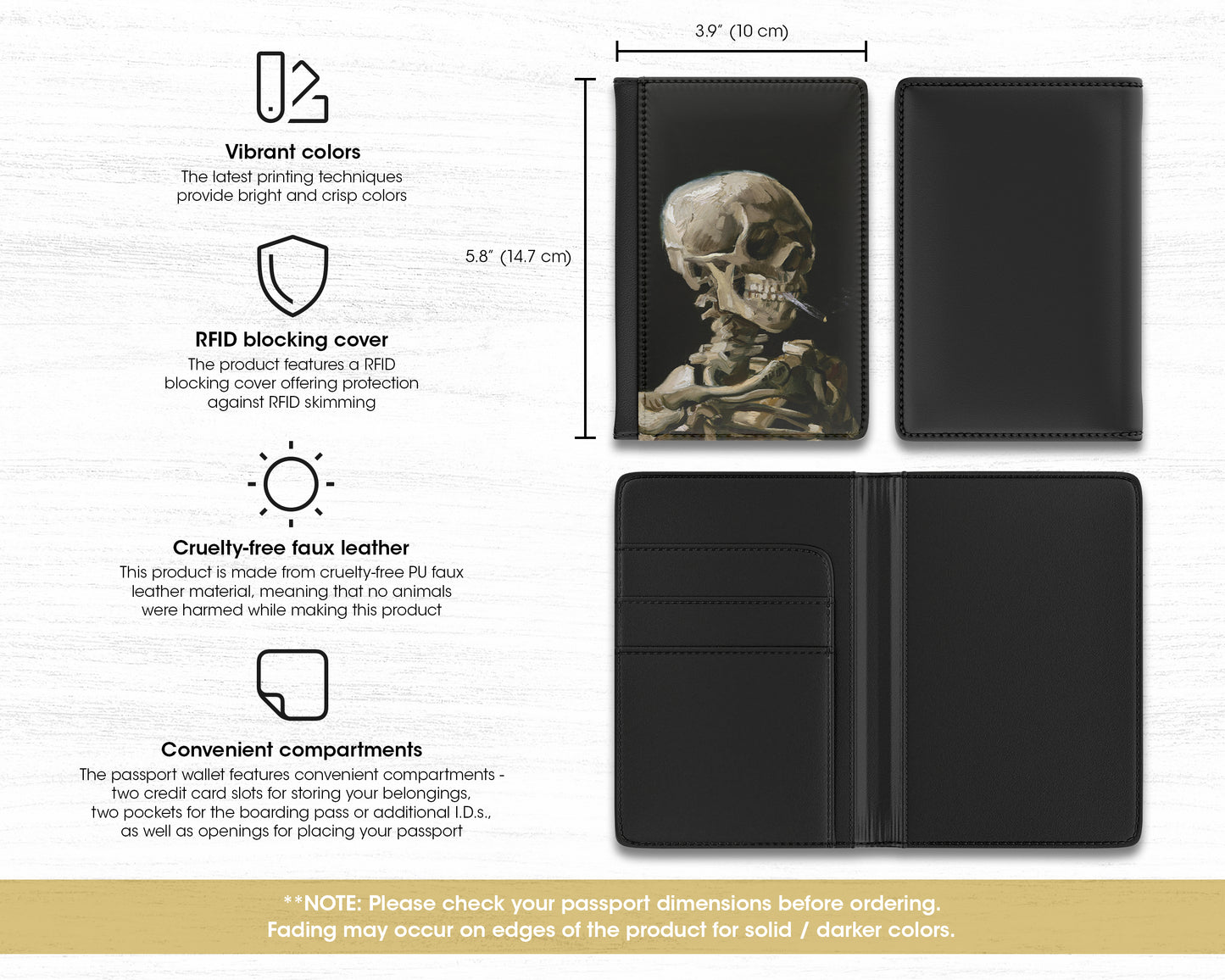 Vincent van Gogh - Head of a Skeleton with a Burning Cigarette passport cover
