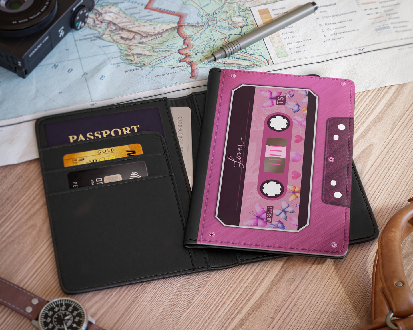 Lover era cassette tape passport cover