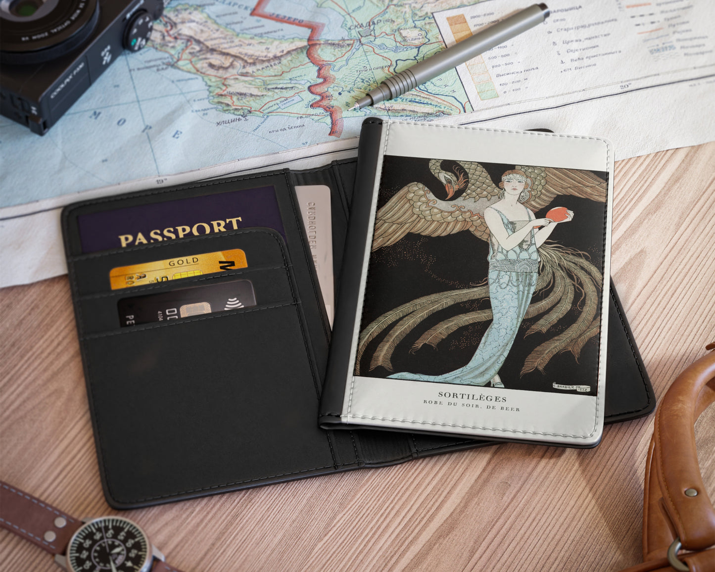 George Barbier - Sortilèges: Evening Dress, de Beer passport cover