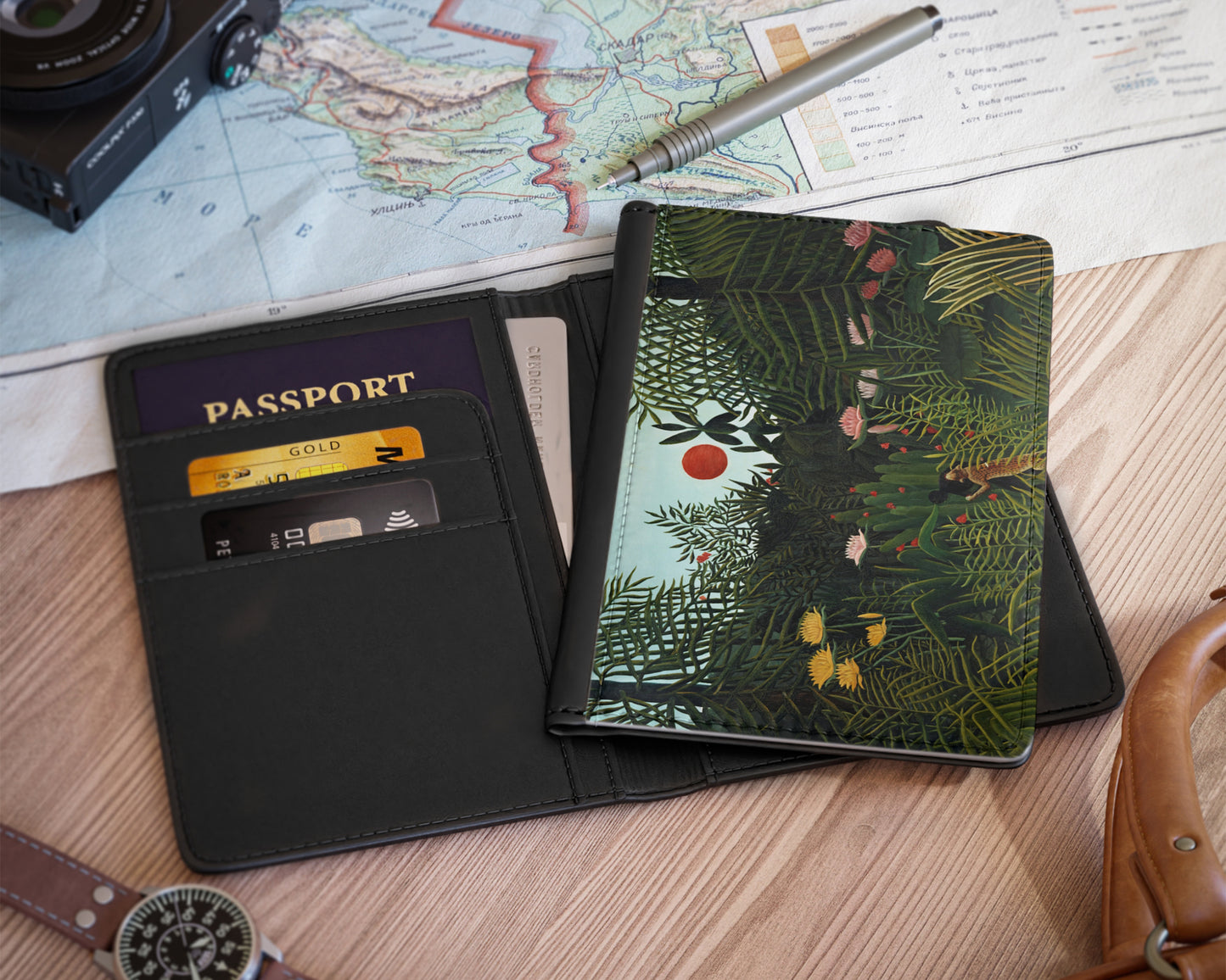 Henri Rousseau - Virgin Forest with Sunset passport cover