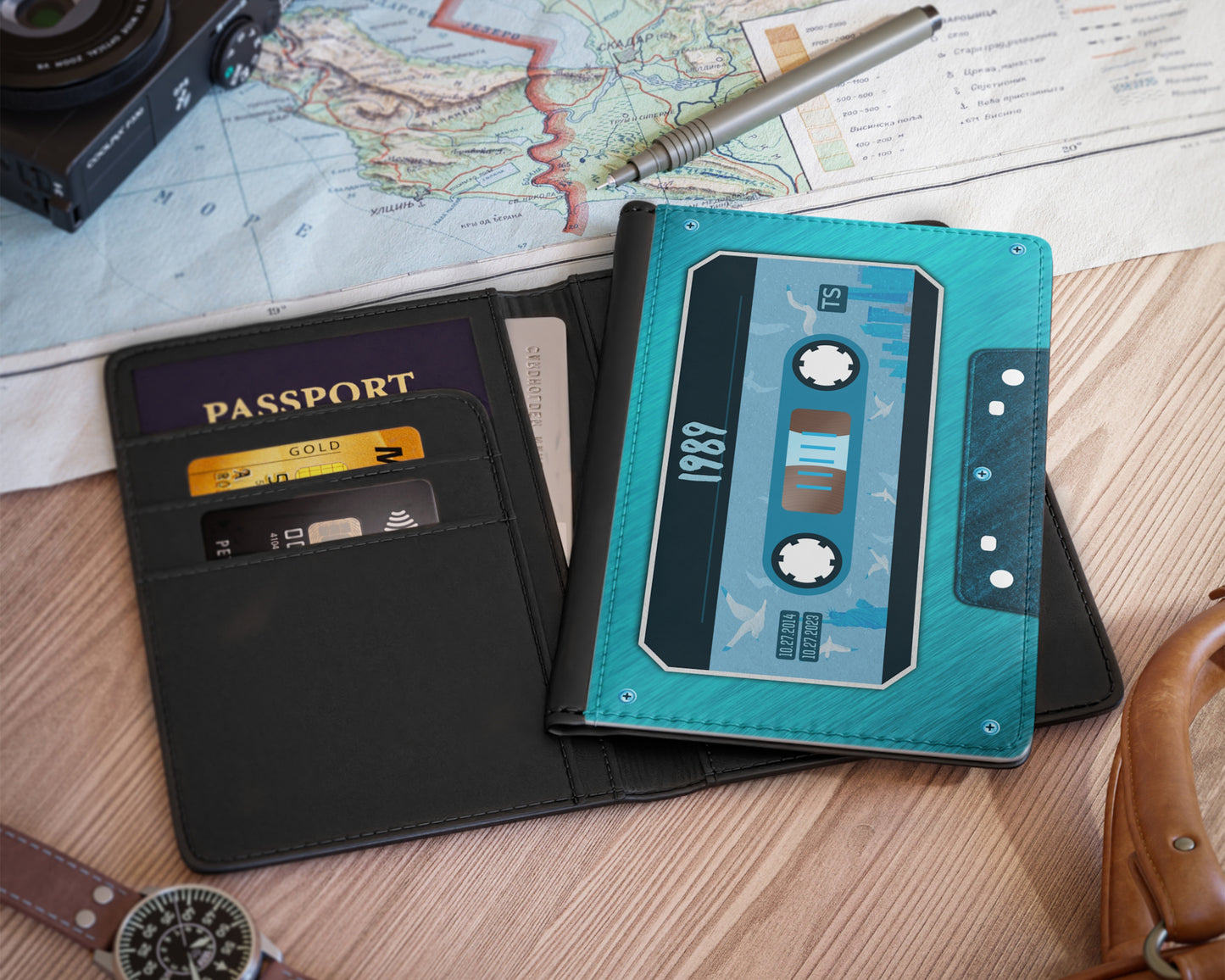 1989 era cassette tape passport cover