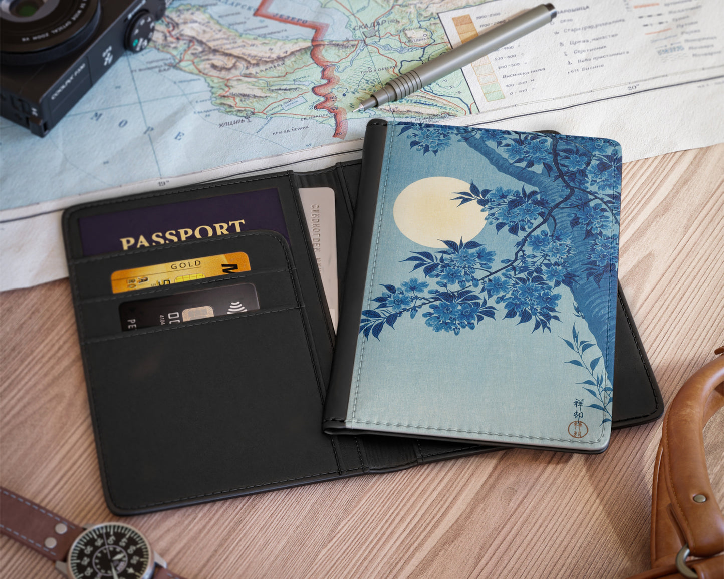 Ohara Koson - Blossoming Cherry on a Moonlit Night passport cover