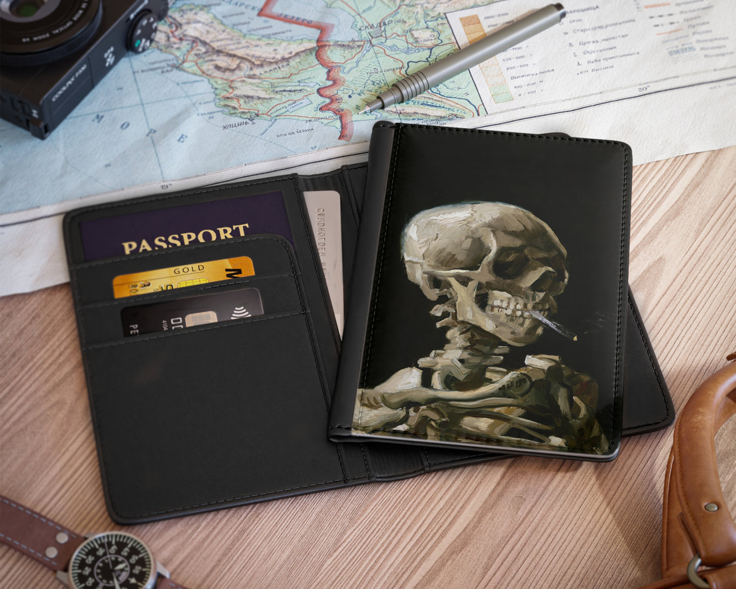 Vincent van Gogh - Head of a Skeleton with a Burning Cigarette passport cover