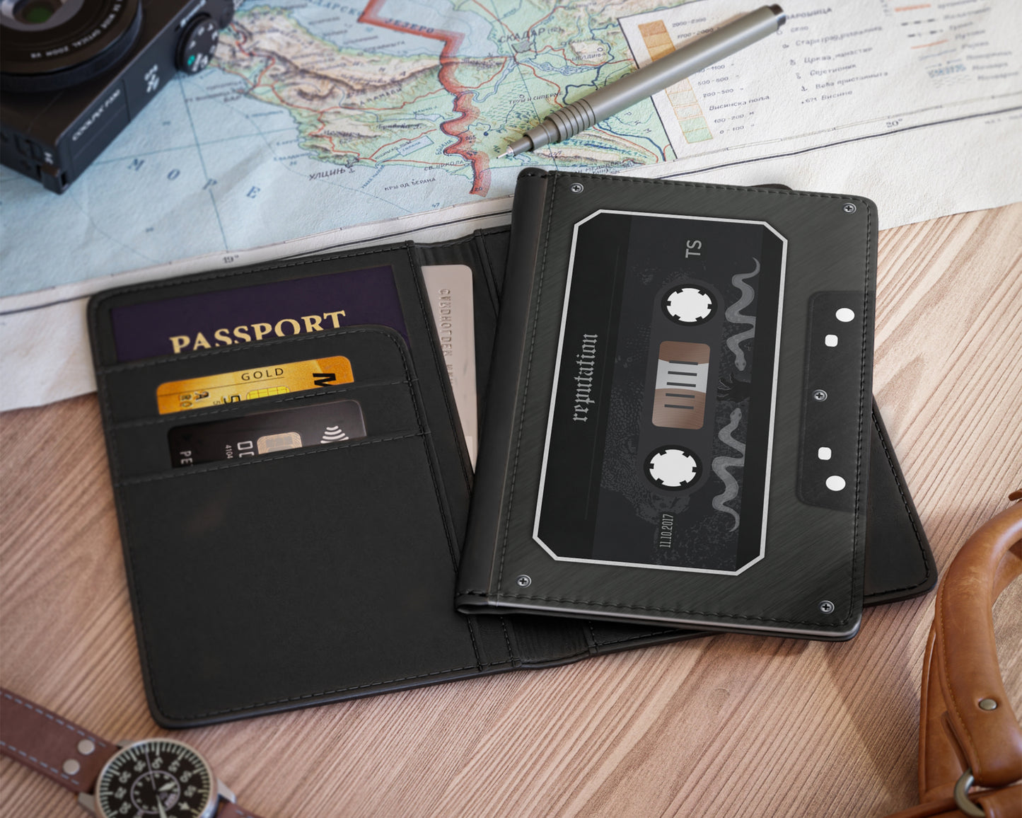 Reputation era cassette tape passport cover