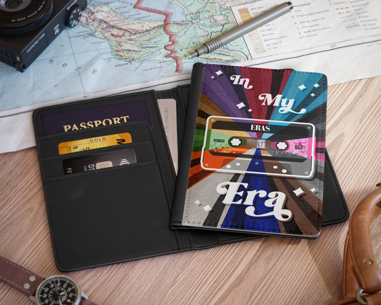 In my Eras era vintage cassette tape passport cover