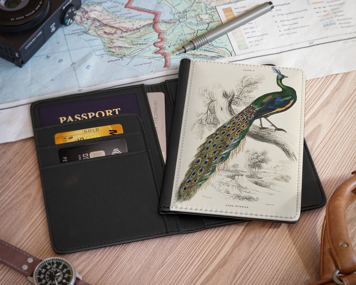 Sir William Jardine - A Majestic Male Peafowl Portrait from The Naturalist's Library passport cover