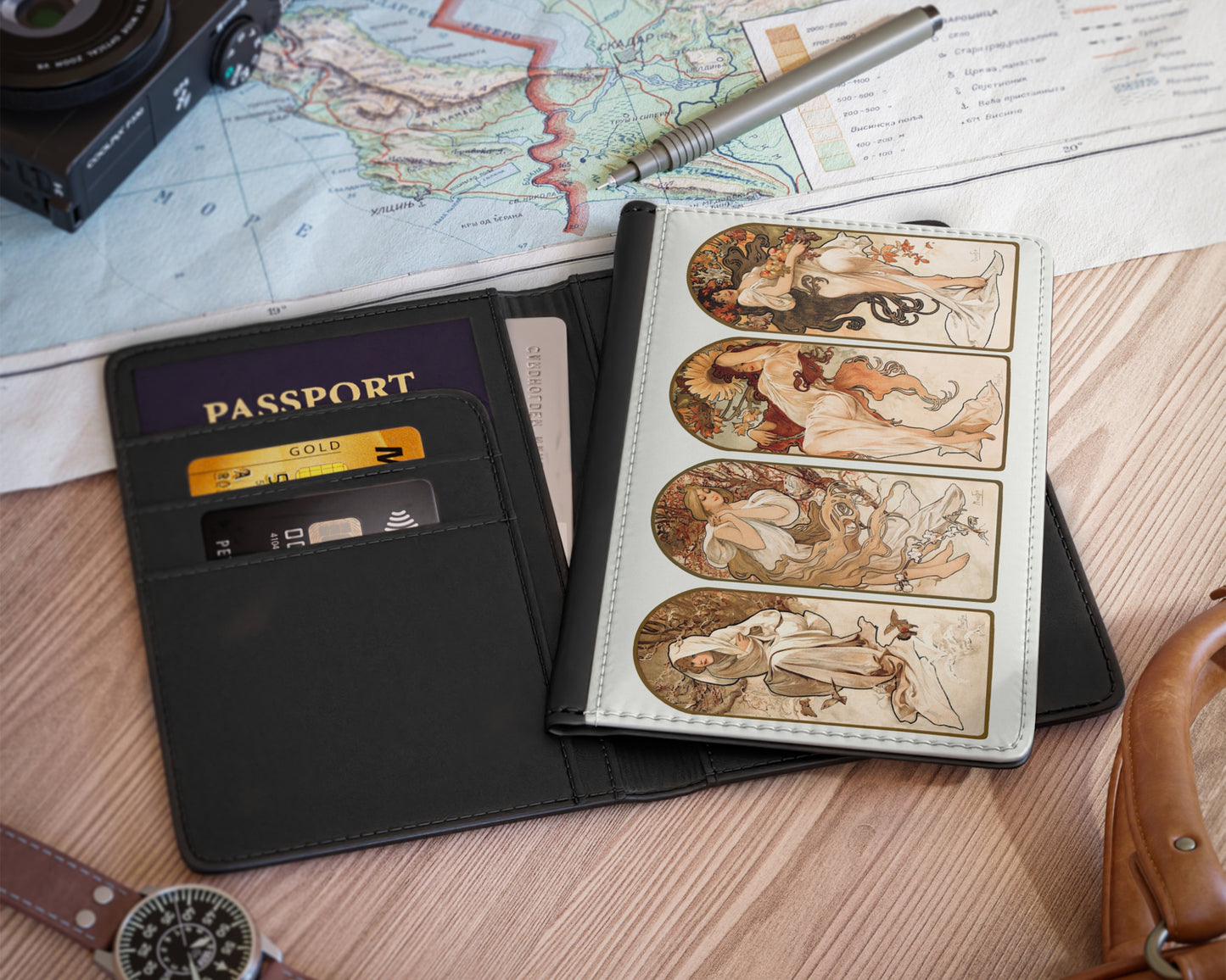 Alphonse Maria Mucha - The Seasons passport cover