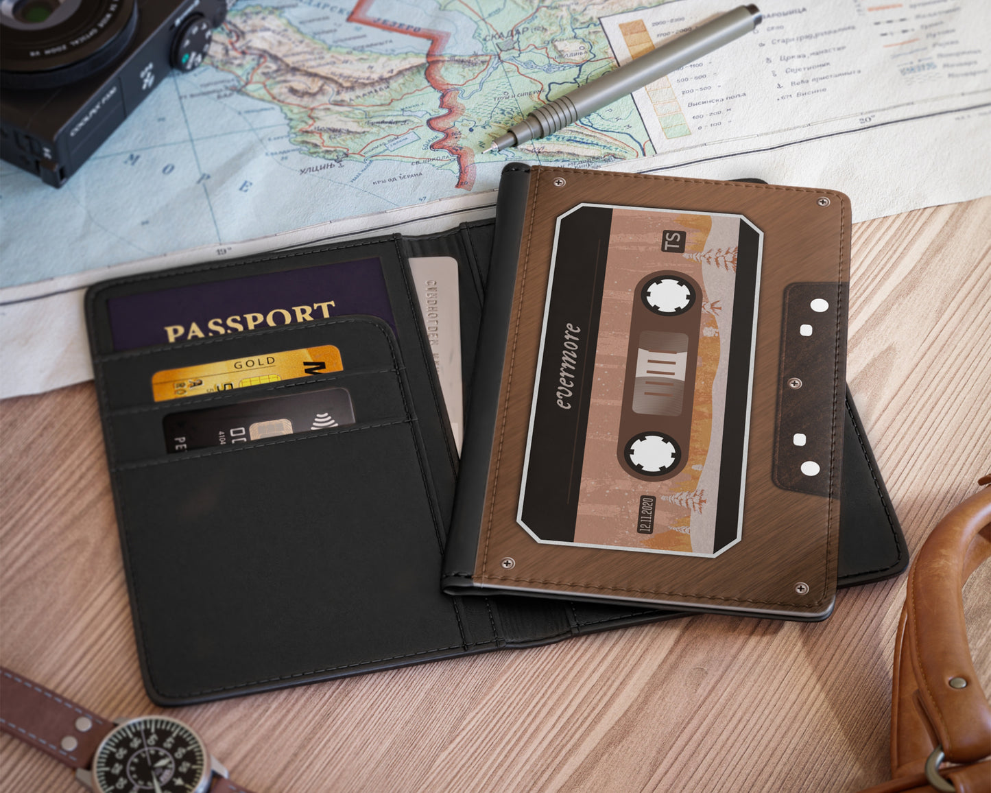 Evermore era cassette tape passport cover