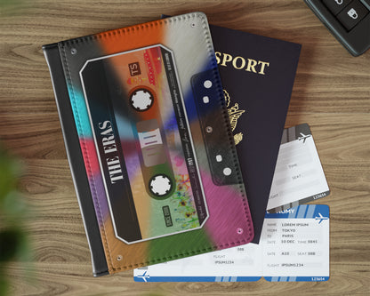 The Eras cassette tape passport cover