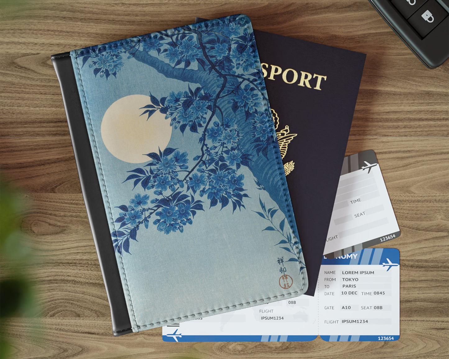 Ohara Koson - Blossoming Cherry on a Moonlit Night passport cover