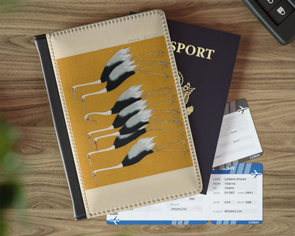 Ogata Korin - A Traditional Portrait of a Flock of Beautiful Japanese Red Crown Crane passport cover