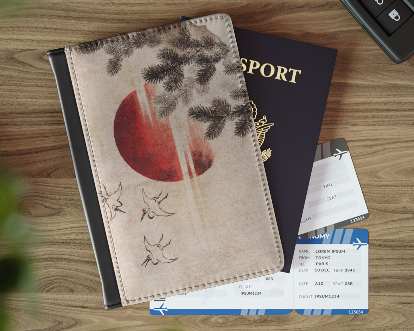 Katsushika Hokusai - Birds and Sunset passport cover