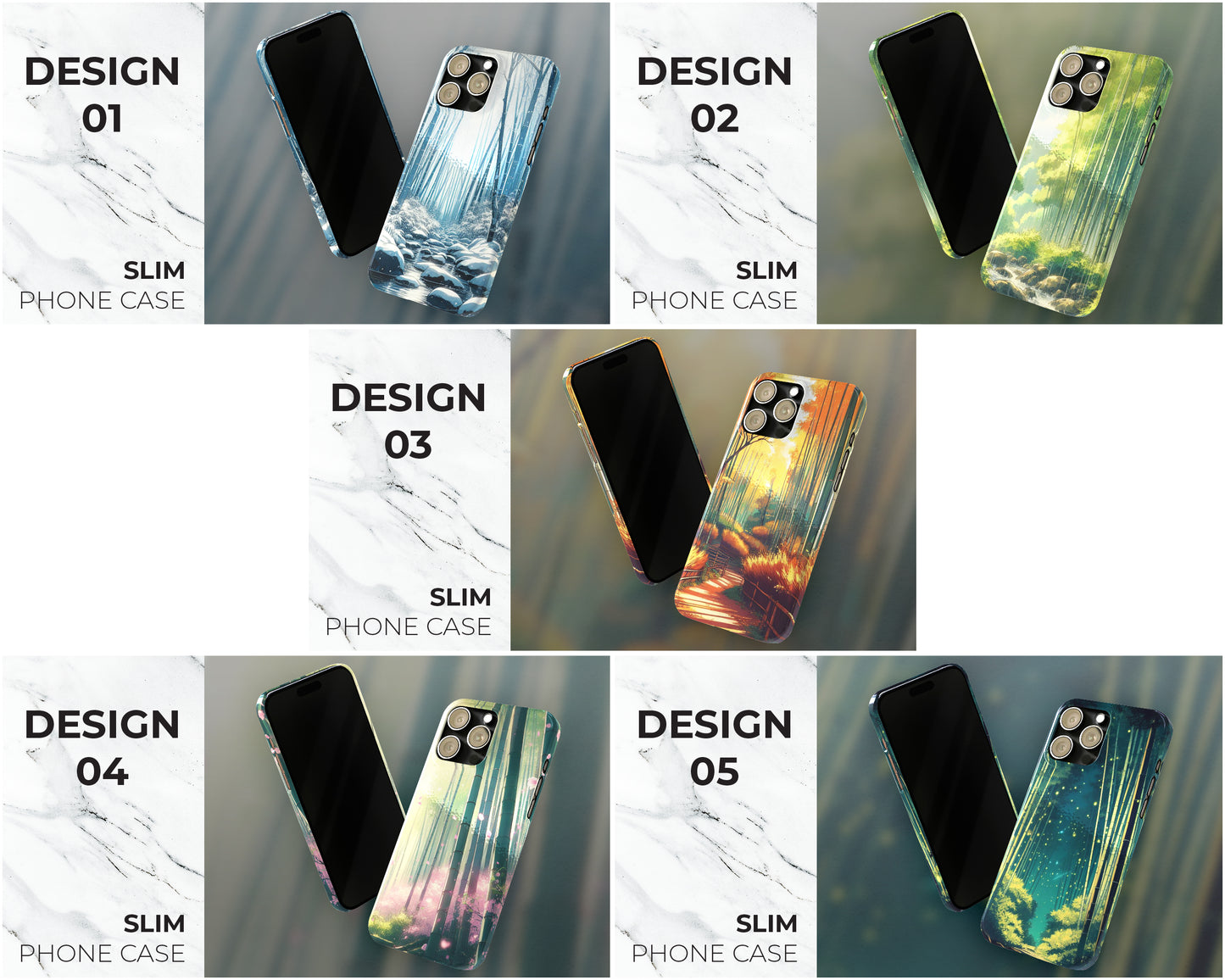 Bamboo forests in anime style iPhone case