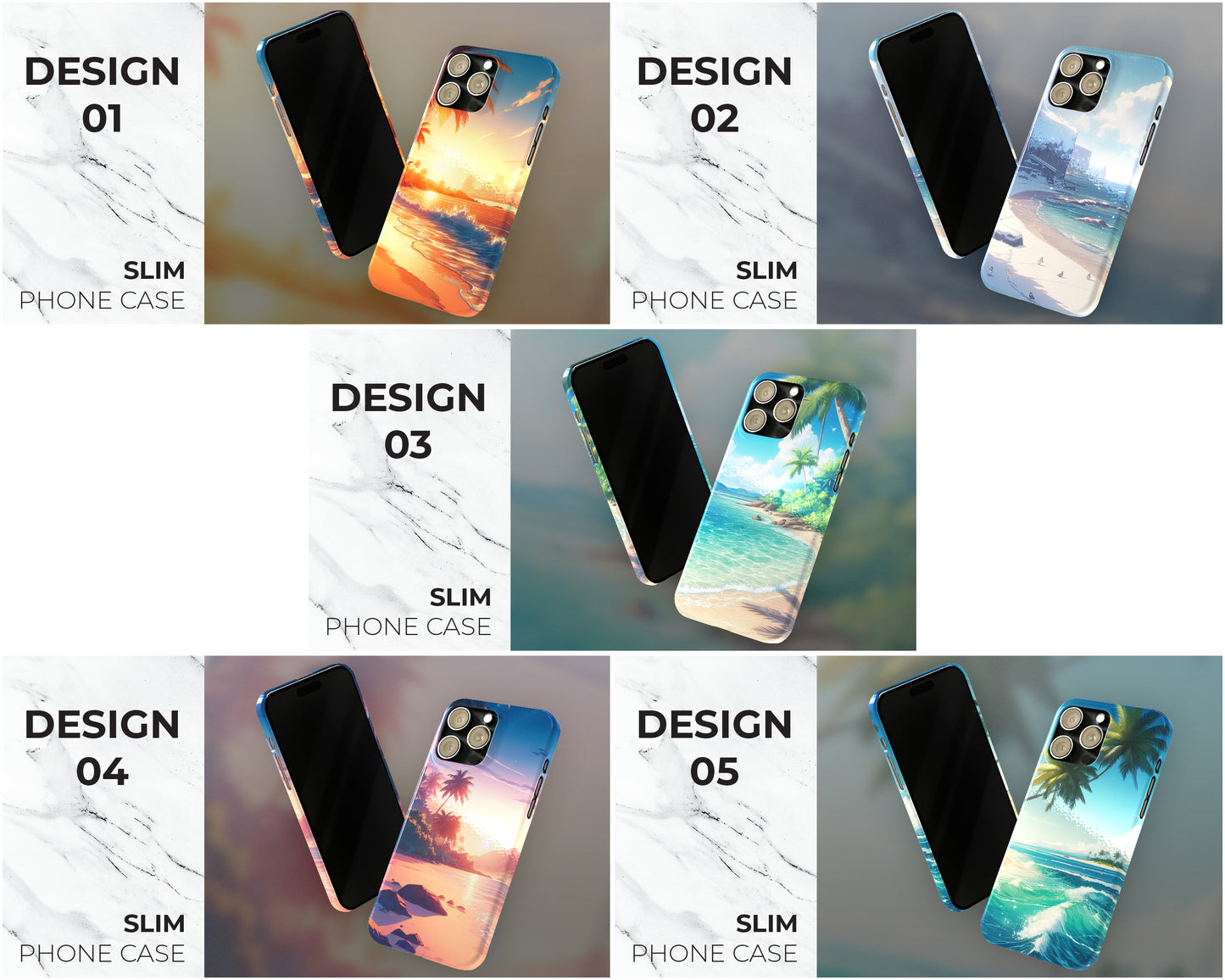 Beaches in anime style iPhone case