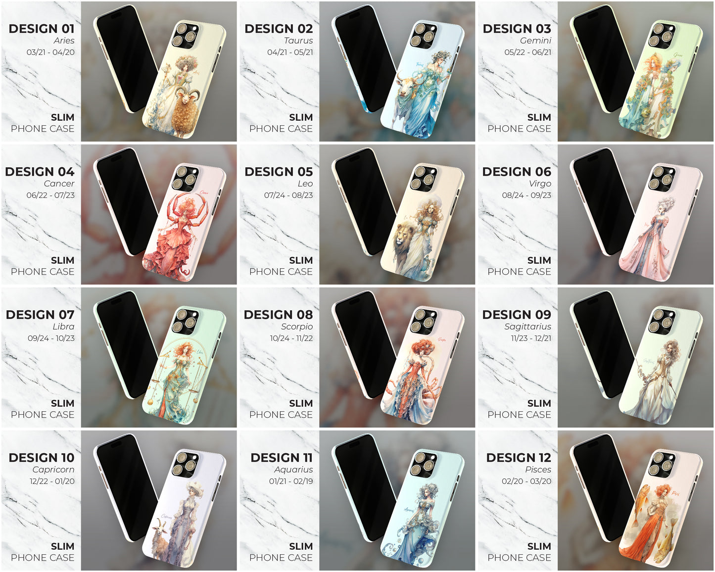 Zodiac sign watercolor Goddesses iPhone case