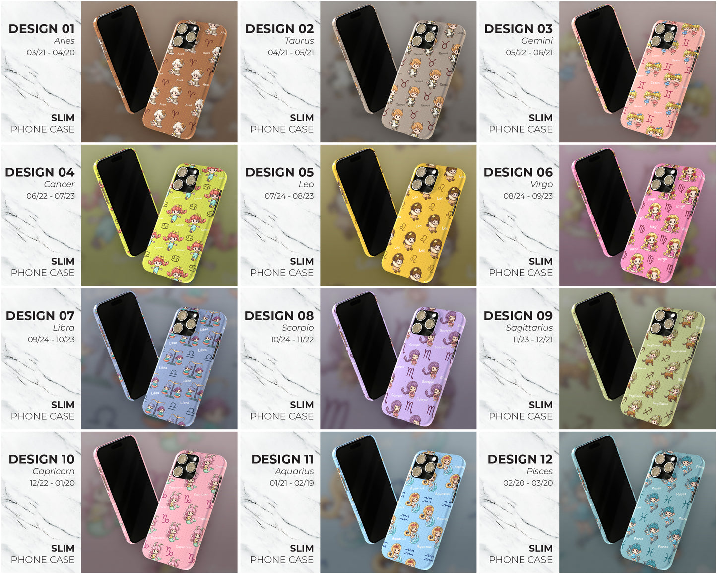 Zodiac sign cute cartoon girls iPhone case