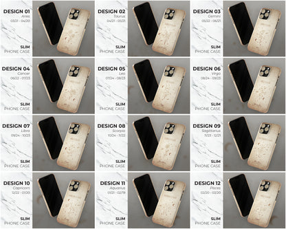 Zodiac sign birth month flowers in hand-drawn line art on vintage paper iPhone case