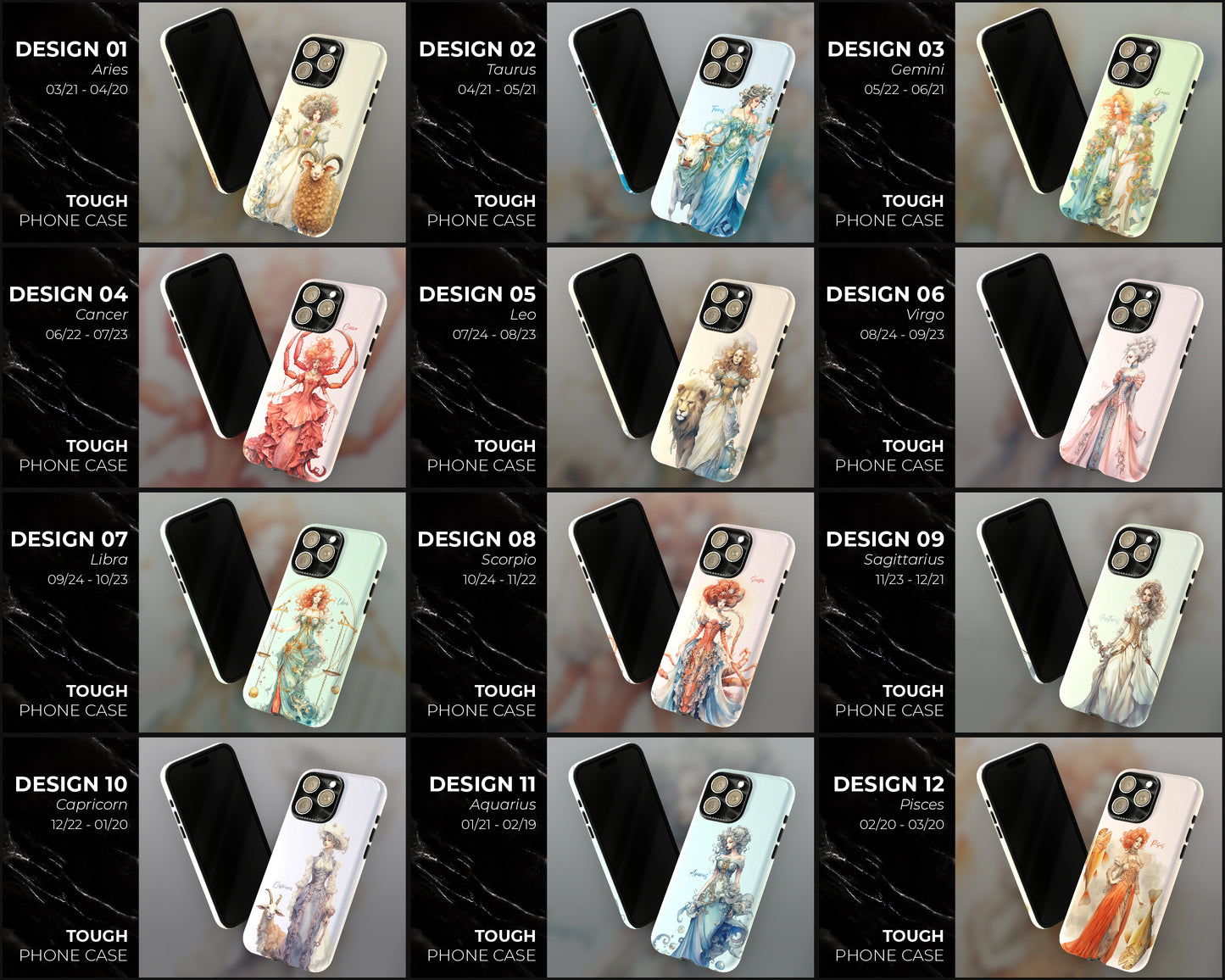 Zodiac sign watercolor Goddesses iPhone case