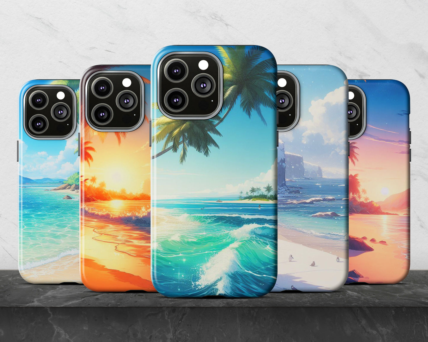 Beaches in anime style iPhone case