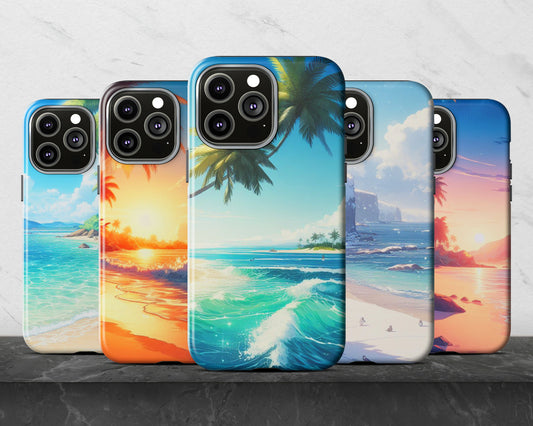 Beaches in anime style iPhone case