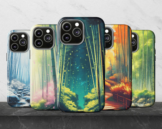 Bamboo forests in anime style iPhone case