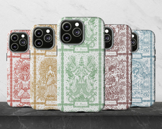 Zodiac sign line art cards iPhone case