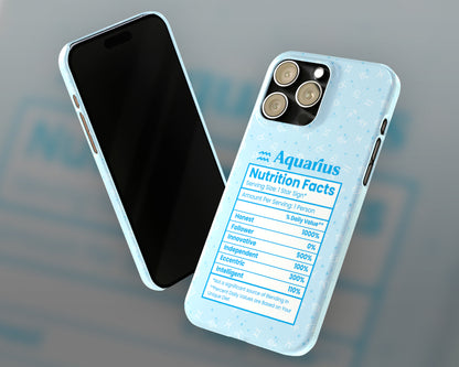 Aquarius Zodiac sign nutrition facts label iPhone case