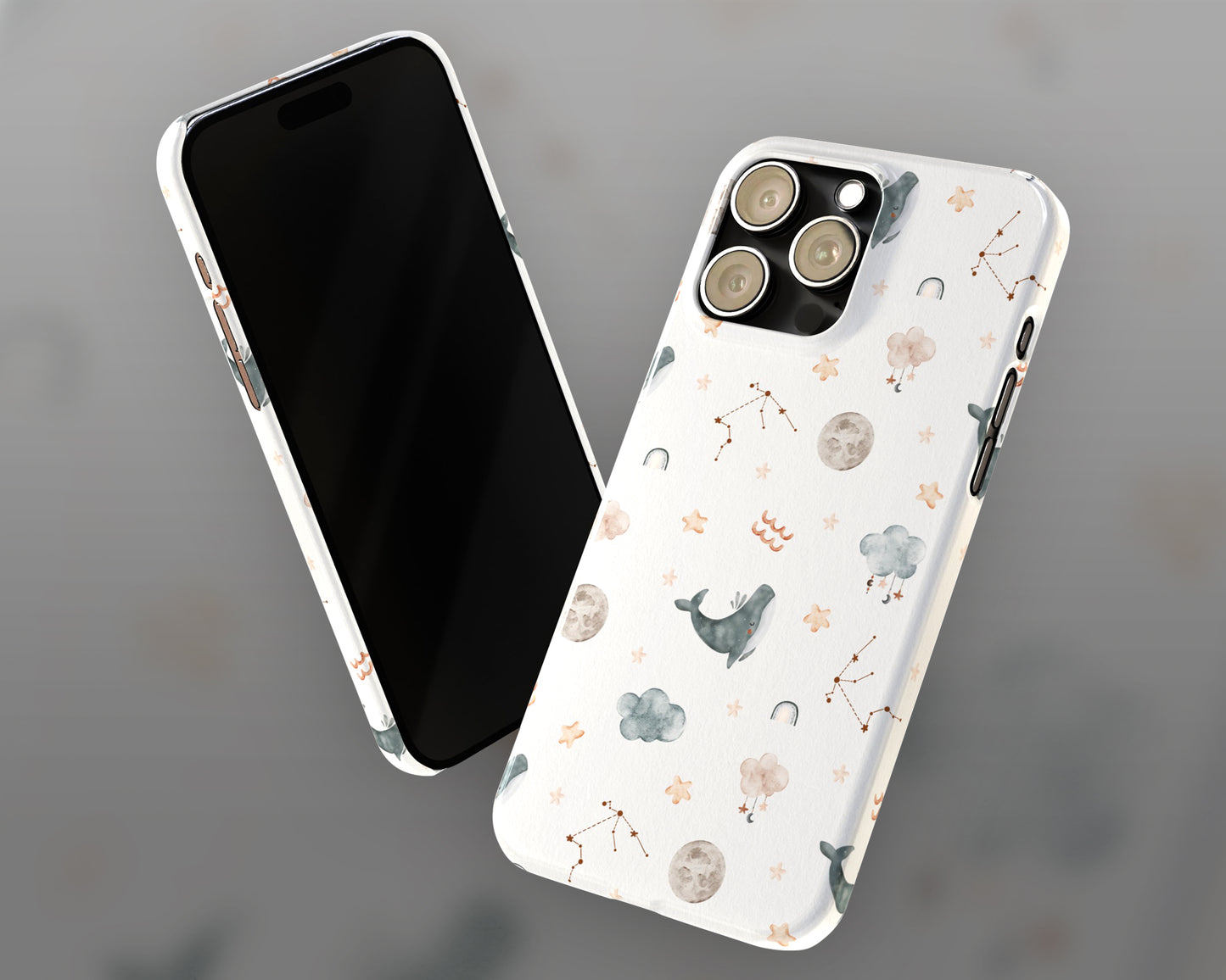 Aquarius Zodiac sign watercolor baby pattern iPhone case