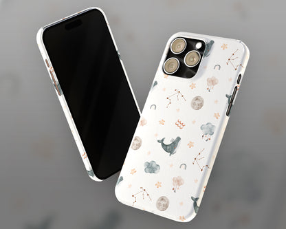 Aquarius Zodiac sign watercolor baby pattern iPhone case