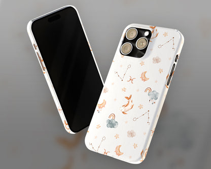 Pisces Zodiac sign watercolor baby pattern iPhone case