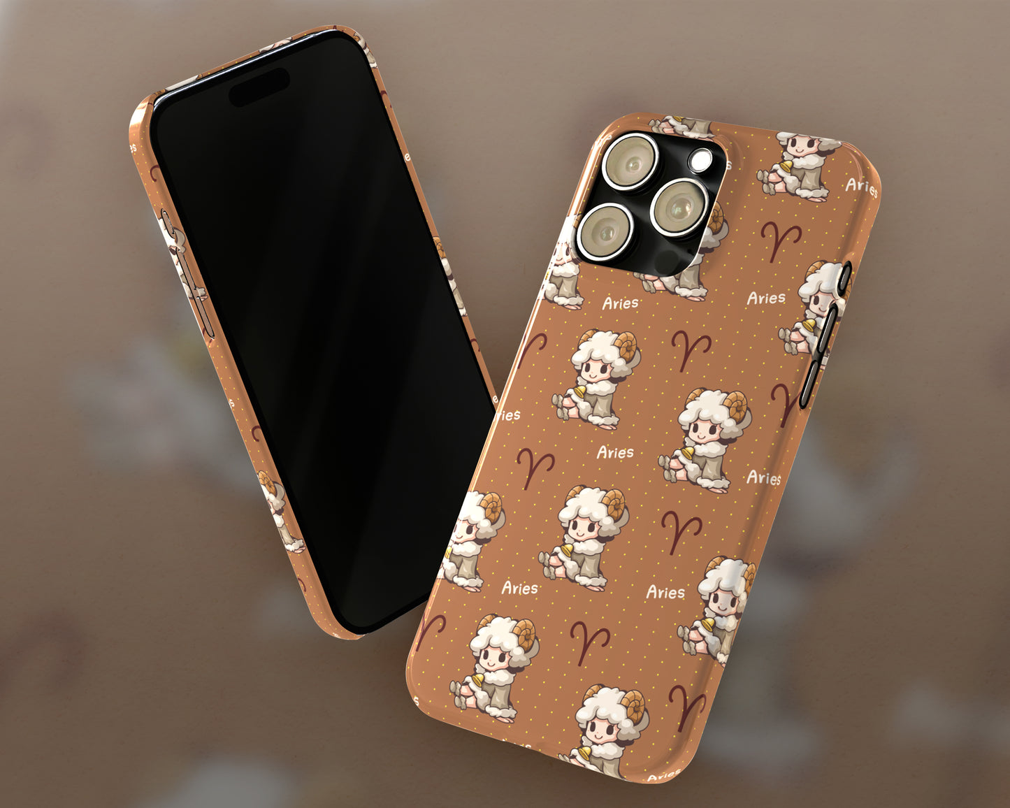 Aries Zodiac sign cute cartoon girl iPhone case