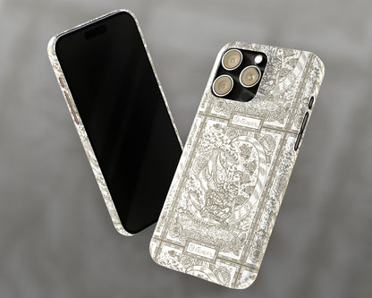 Cancer Zodiac sign line art card iPhone case