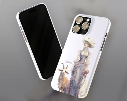 Capricorn Zodiac sign watercolor Goddess iPhone case