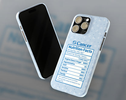Cancer Zodiac sign nutrition facts label iPhone case
