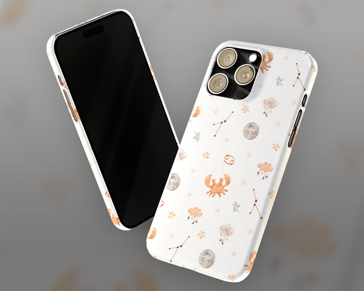 Cancer Zodiac sign watercolor baby pattern iPhone case