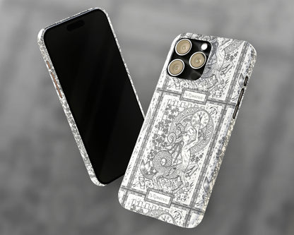 Capricorn Zodiac sign line art card iPhone case