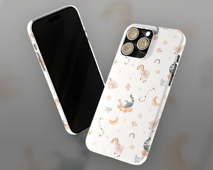 Scorpio Zodiac sign watercolor baby pattern iPhone case