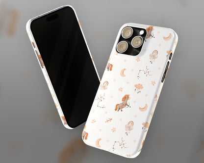 Sagittarius Zodiac sign watercolor baby pattern iPhone case