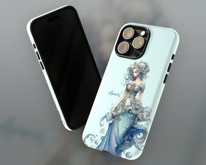 Aquarius Zodiac sign watercolor Goddess iPhone case