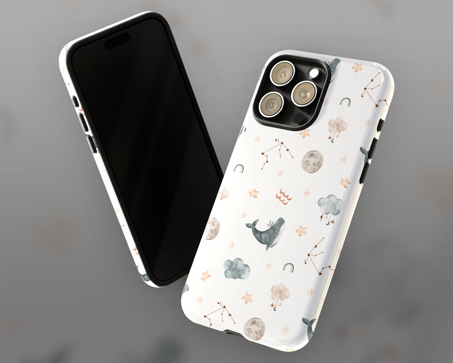Aquarius Zodiac sign watercolor baby pattern iPhone case