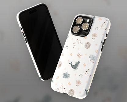 Aquarius Zodiac sign watercolor baby pattern iPhone case