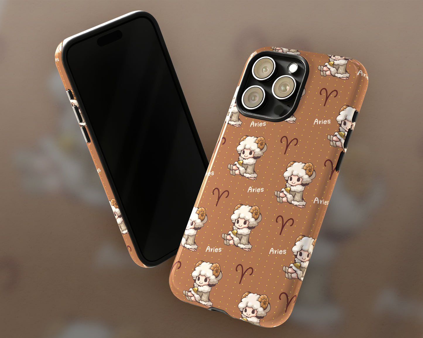 Aries Zodiac sign cute cartoon girl iPhone case