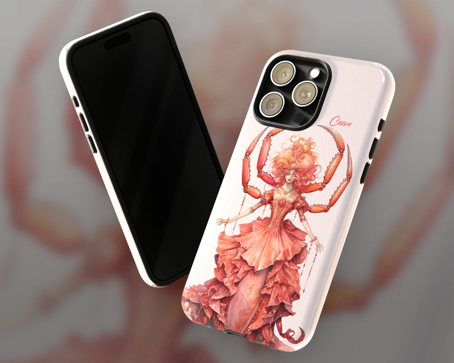 Cancer Zodiac sign watercolor Goddess iPhone case
