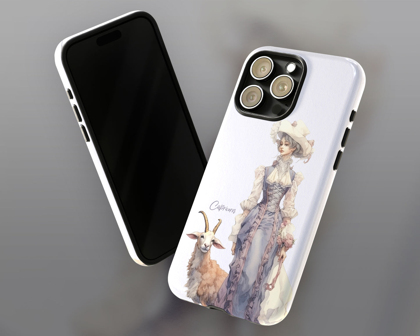 Capricorn Zodiac sign watercolor Goddess iPhone case