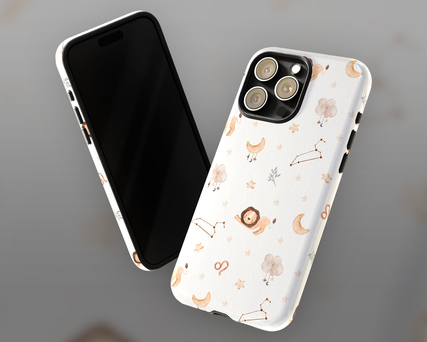 Leo Zodiac sign watercolor baby pattern iPhone case