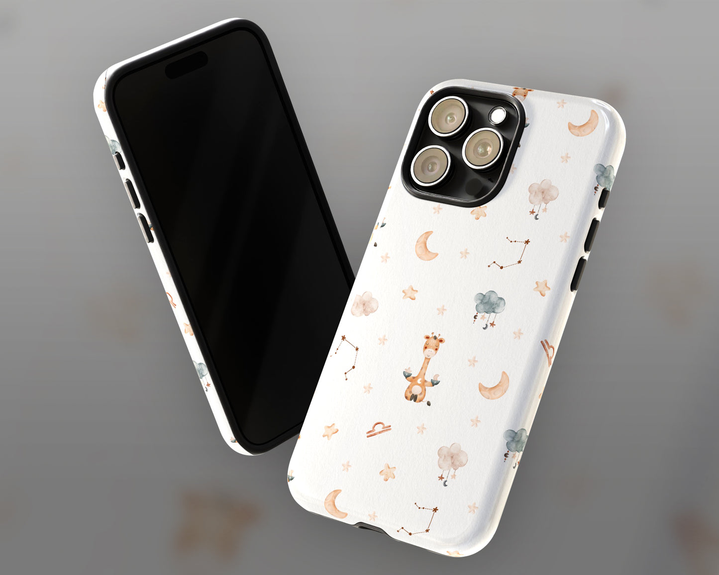 Libra Zodiac sign watercolor baby pattern iPhone case