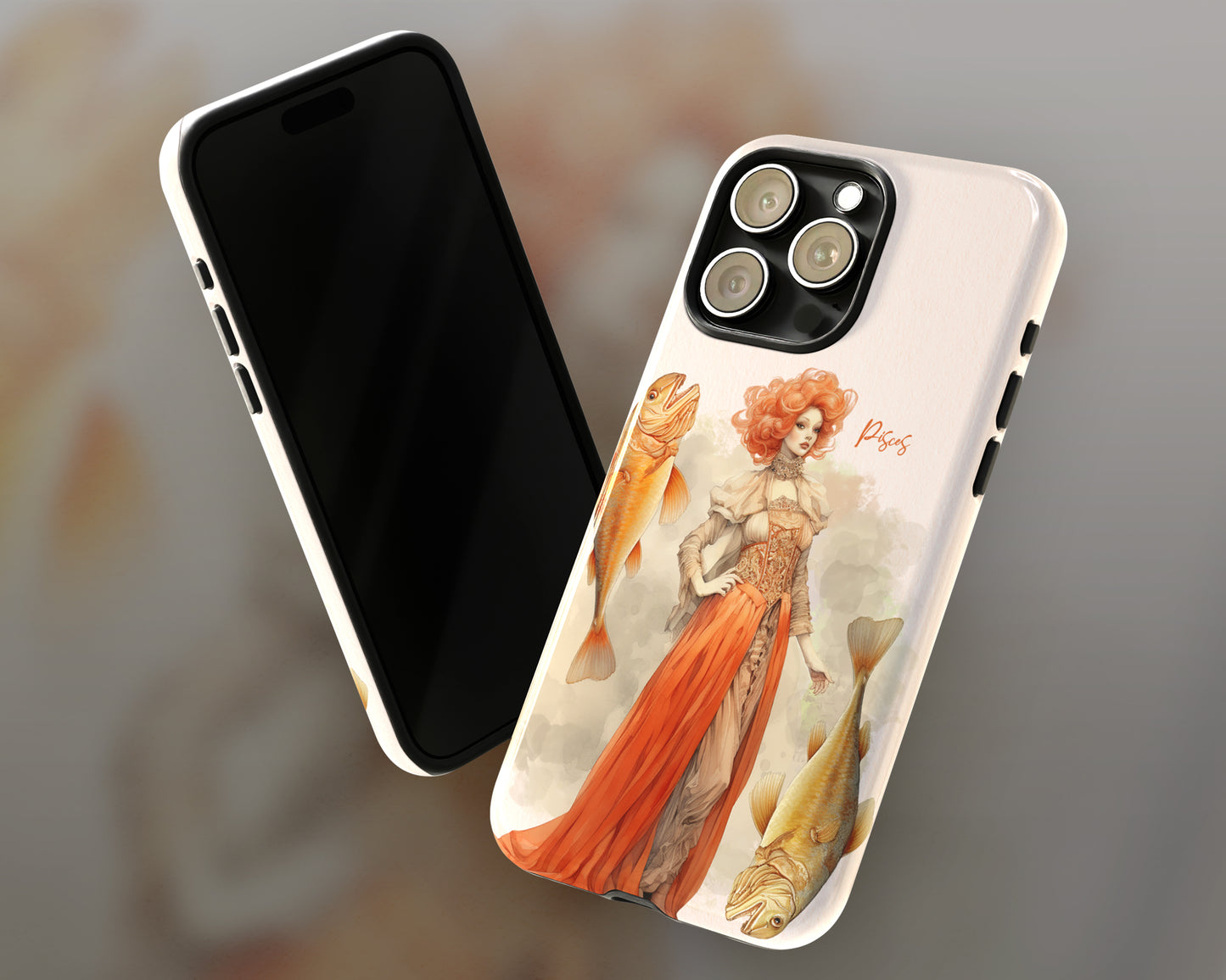 Pisces Zodiac sign watercolor Goddess iPhone case