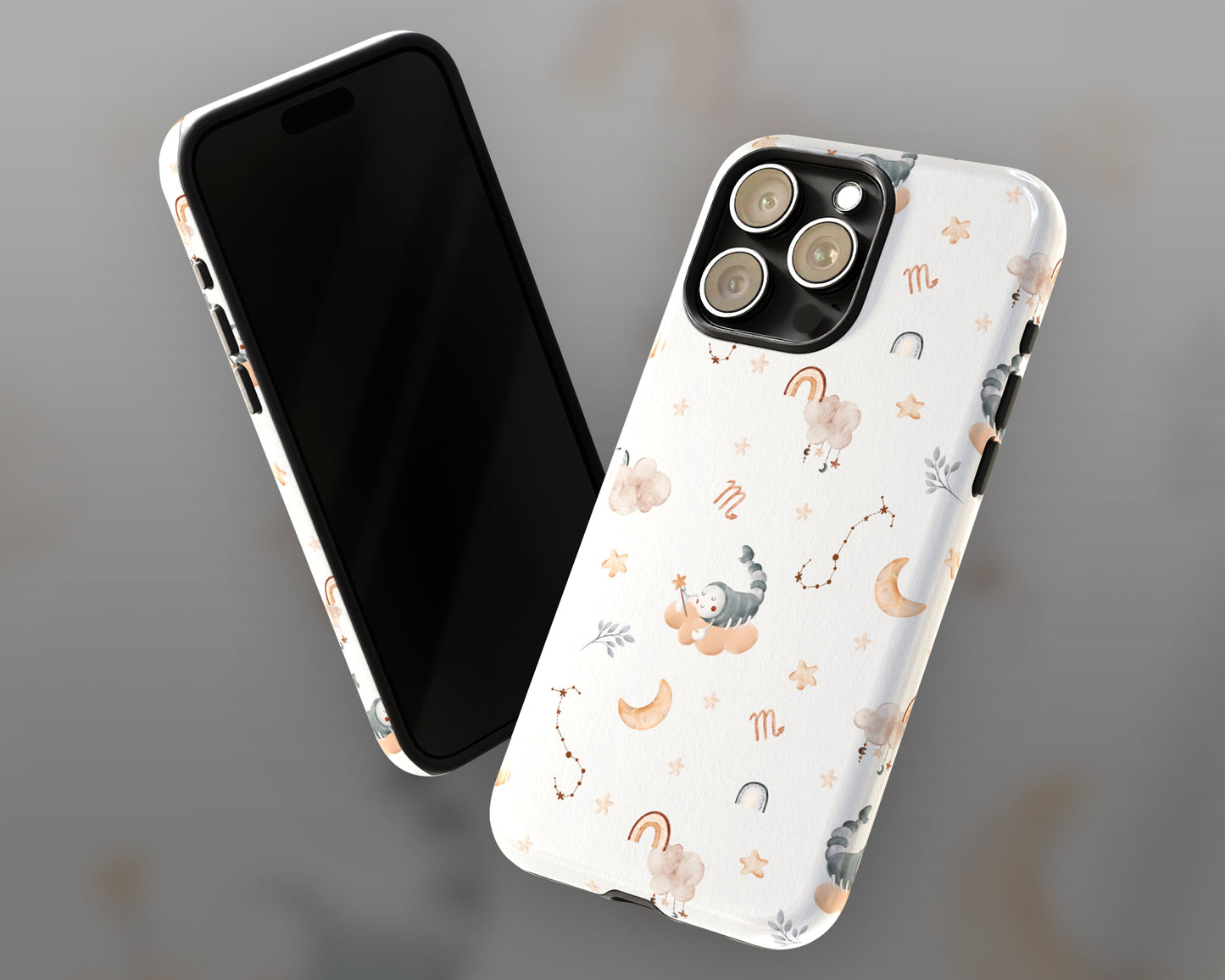 Scorpio Zodiac sign watercolor baby pattern iPhone case
