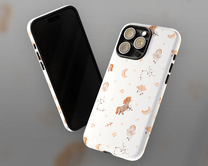 Sagittarius Zodiac sign watercolor baby pattern iPhone case