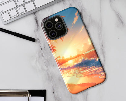 Beaches in anime style iPhone case